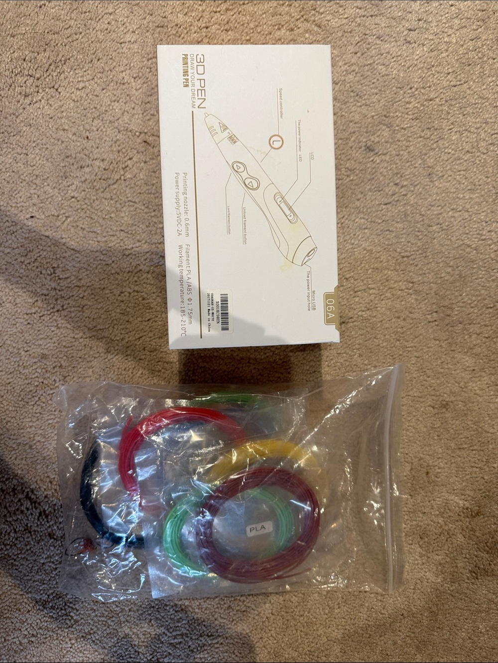 3D Printing Pen with Multicolor PLA Filament